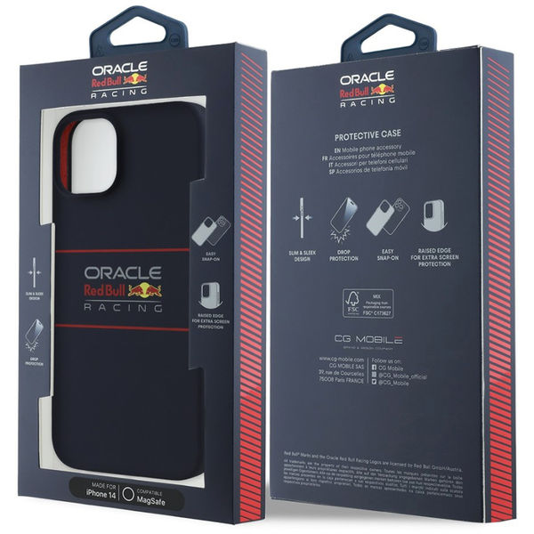 Red Bull Racing - Silicone Horizontal Centered Logo MagSafe (RBHMP14L24SIHSRV) - iPhone 14 Pro - Navy