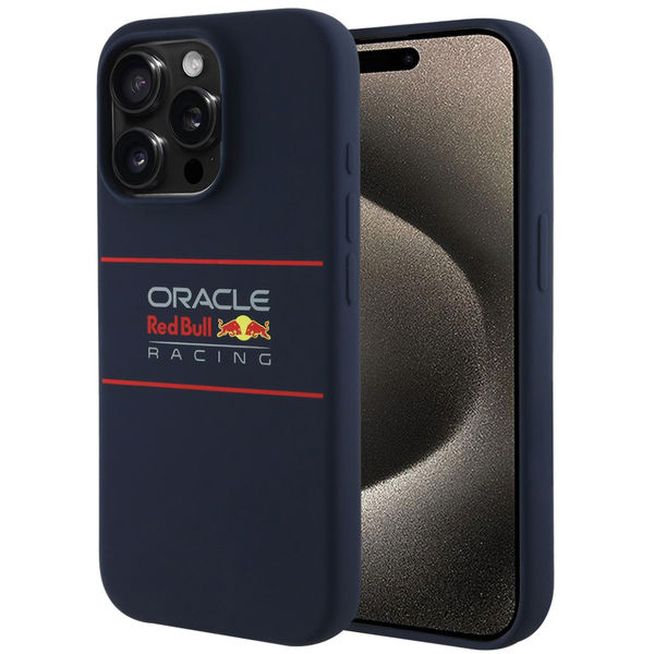 Red Bull Racing - Silicone Horizontal Centered Logo MagSafe (RBHMP15L24SIHSRV) - iPhone 15 Pro - Navy