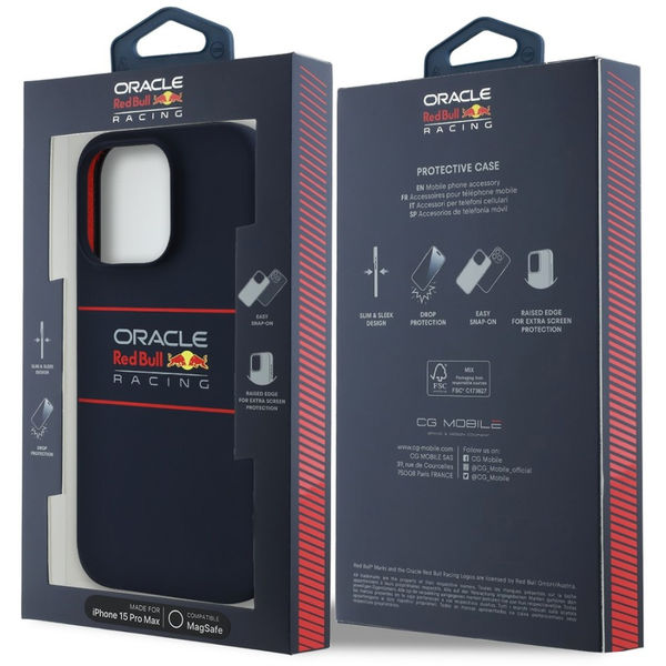 Red Bull Racing - Silicone Horizontal Centered Logo MagSafe (RBHMP15L24SIHSRV) - iPhone 15 Pro - Navy