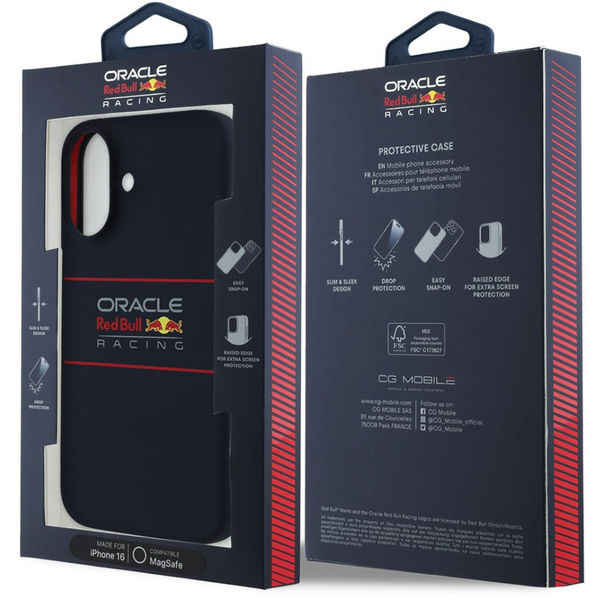 Red Bull Racing - Silicone Horizontal Centered Logo MagSafe (RBHMP16M24SIHSRV) - iPhone 16 Plus - Navy