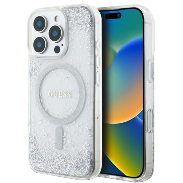 Guess - IML Glitter Gradient MagSafe (GUHMP16LRGRGES) - iPhone 16 Pro - Silver