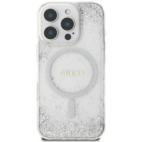 Guess - IML Glitter Gradient MagSafe (GUHMP16LRGRGES) - iPhone 16 Pro - Silver