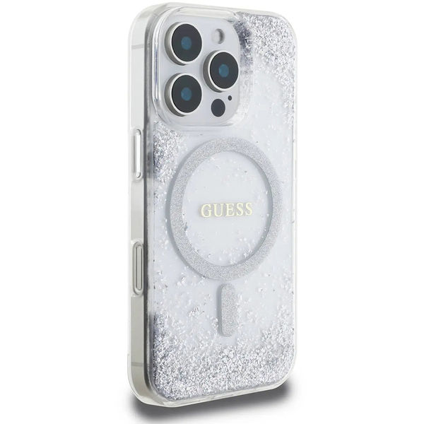 Guess - IML Glitter Gradient MagSafe (GUHMP16LRGRGES) - iPhone 16 Pro - Silver