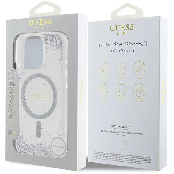 Guess - IML Glitter Gradient MagSafe (GUHMP16LRGRGES) - iPhone 16 Pro - Silver