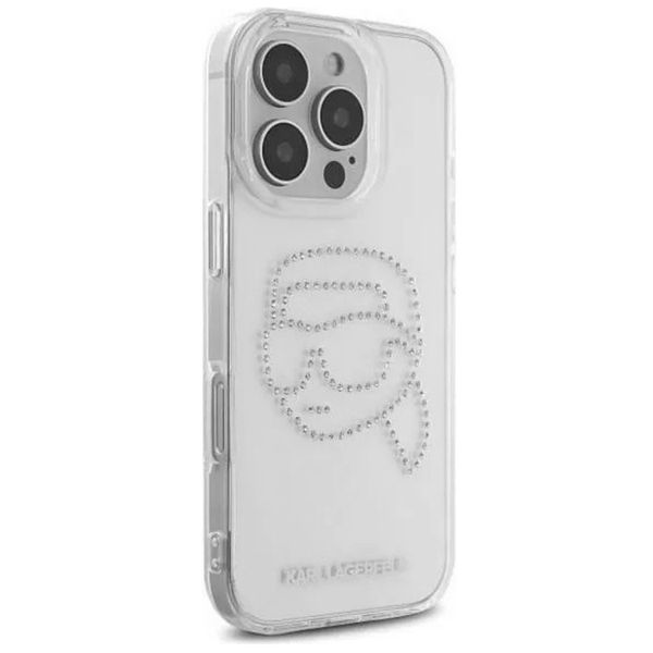 Karl Lagerfeld - IML Rhinestones (KLHCP16LHKHDCELT) - iPhone 16 Pro - Karl Head Transparent