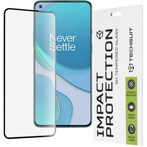 Techsuit - 111D Full Cover / Full Glue Glass - OnePlus 8T - Black