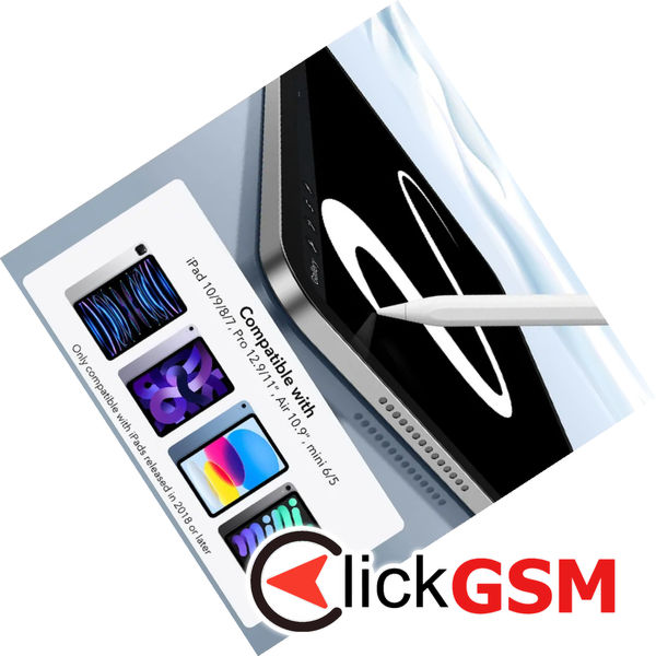 ESR - Stylus Pen (6C00107) - for iPad, Magnetic Attachment, Bluetooth, Type-C, Palm Rejection, Tilt Sensitivity - White