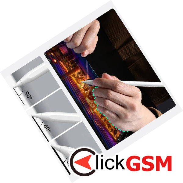 ESR - Stylus Pen (6C00107) - for iPad, Magnetic Attachment, Bluetooth, Type-C, Palm Rejection, Tilt Sensitivity - White