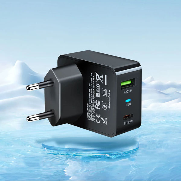 Techsuit - Premium Wall Charger Tiny Series (CHPD173) - GaN, USB, Type-C, Fast Charge, PD35W - White