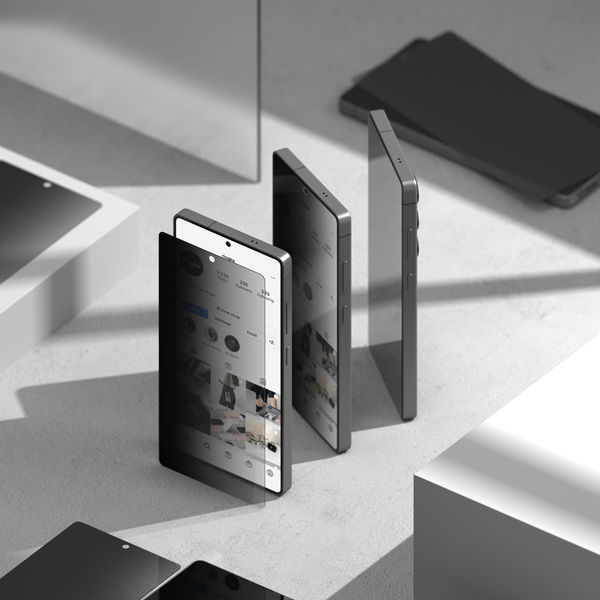 Ringke - Easy Slide Privacy Tempered Glass (2 pack) - Samsung Galaxy S25 Plus - Black