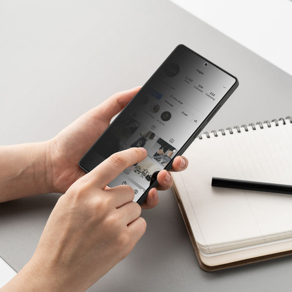 Ringke - Easy Slide Privacy Tempered Glass (2 pack) - Samsung Galaxy S25 Plus - Black