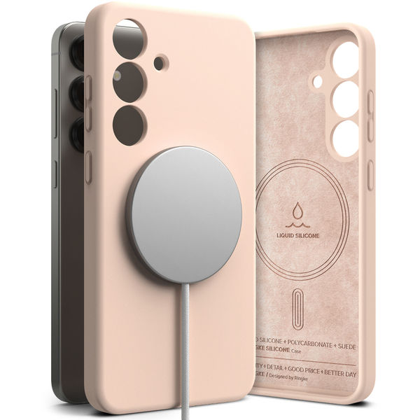 Ringke - Silicone Magnetic MagSafe - Samsung Galaxy S25 Plus - Pink Sand