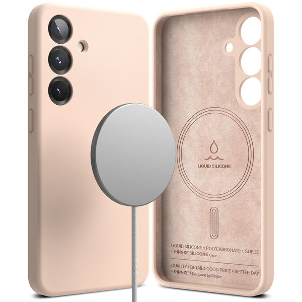 Ringke - Silicone Magnetic MagSafe - Samsung Galaxy S25 Plus - Pink Sand