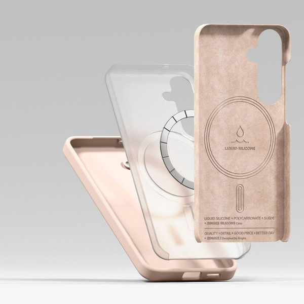 Ringke - Silicone Magnetic MagSafe - Samsung Galaxy S25 Plus - Pink Sand