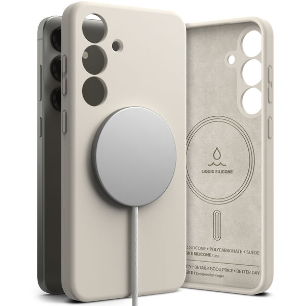 Ringke - Silicone Magnetic MagSafe - Samsung Galaxy S25 Plus - Stone