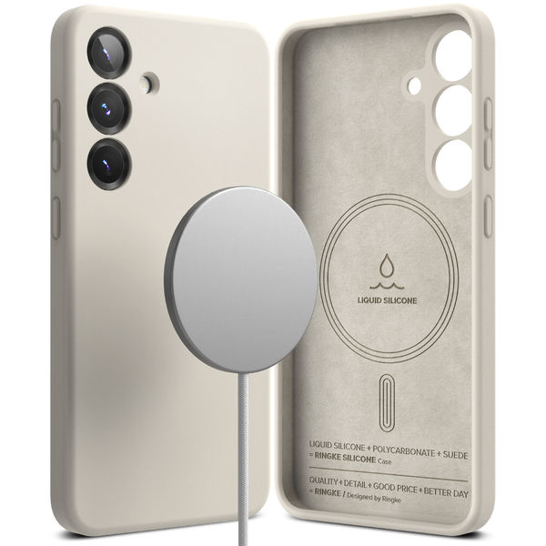 Ringke - Silicone Magnetic MagSafe - Samsung Galaxy S25 Plus - Stone