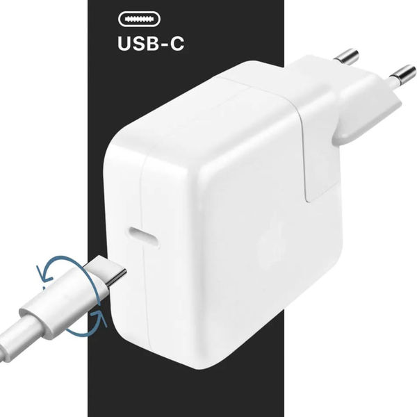 Apple - Original Wall Charger (MRW22ZM/A) - for MacBook Pro Retina 13, Type-C, 61W - White (Blister Packing)