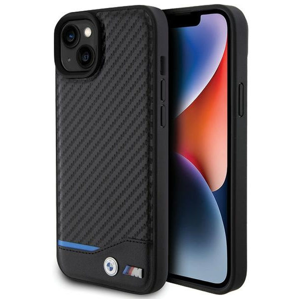 BMW - Leather Carbon (BMHCP15M22NBCK) - iPhone 15 Plus - Black