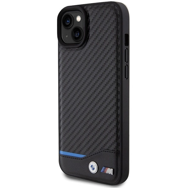 BMW - Leather Carbon (BMHCP15M22NBCK) - iPhone 15 Plus - Black