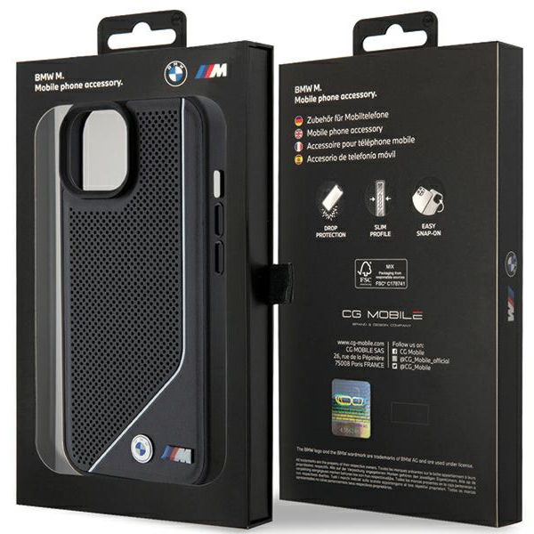 BMW - Hardcase Perforated Twisted Line MagSafe (BMHMP15S23PUCPK) - iPhone 15 - Black