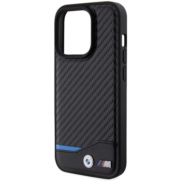 BMW - Leather Carbon MagSafe (BMHMP15L22NBCK) - iPhone 15 Pro - Black