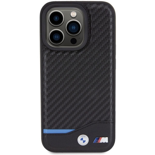 BMW - Leather Carbon MagSafe (BMHMP15L22NBCK) - iPhone 15 Pro - Black