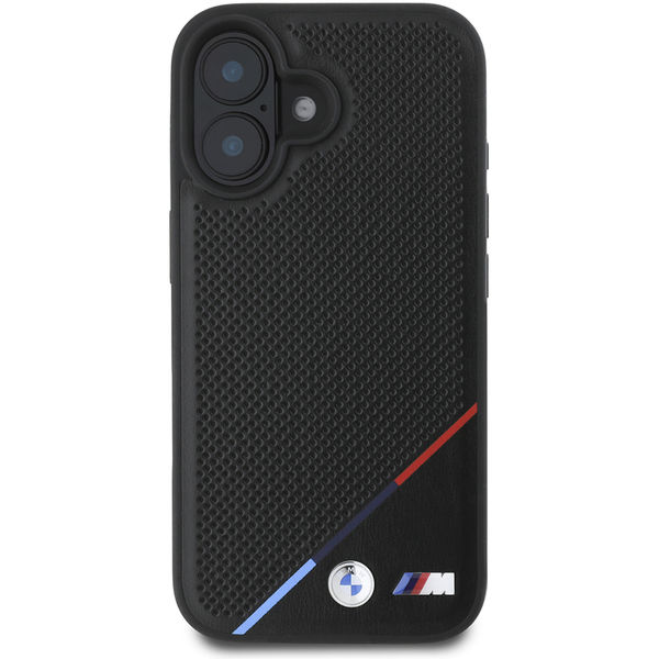 BMW - Hardcase M Perforated Tricolor Line MagSafe (BMHMP16S23PUPDK) - iPhone 16 - Black