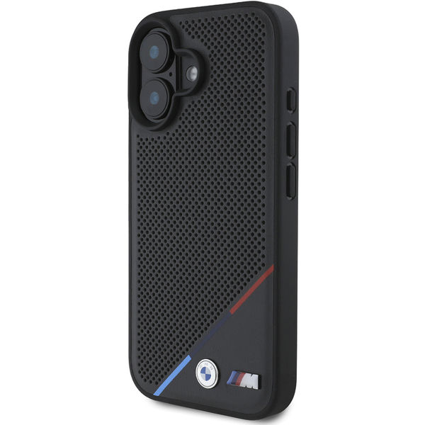 BMW - Hardcase M Perforated Tricolor Line MagSafe (BMHMP16S23PUPDK) - iPhone 16 - Black