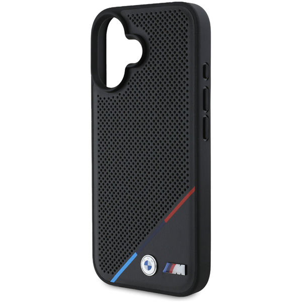 BMW - Hardcase M Perforated Tricolor Line MagSafe (BMHMP16S23PUPDK) - iPhone 16 - Black