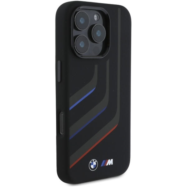 BMW - Hardcase Silicone Turning Lines MagSafe (BMHMP16L23SLIK) - iPhone 16 Pro - Black