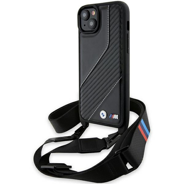 BMW - Leather M Edition Carbon Stripe & Strap (BMHCP15S23PSCCK) - iPhone 15 - Black