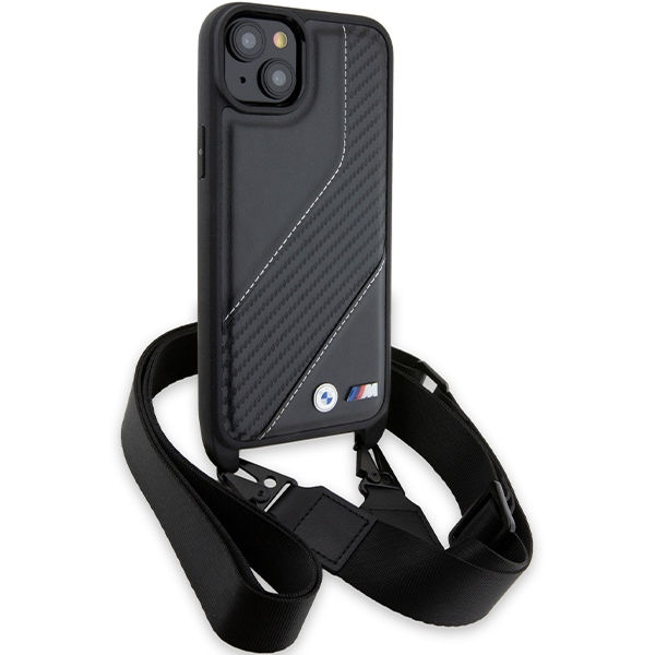 BMW - Leather M Edition Carbon Stripe & Strap (BMHCP15S23PSCCK) - iPhone 15 - Black