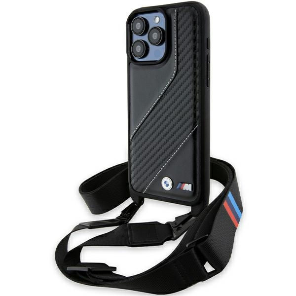 BMW - Leather M Edition Carbon Stripe & Strap (BMHCP15L23PSCCK) - iPhone 15 Pro - Black