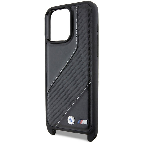 BMW - Leather M Edition Carbon Stripe & Strap (BMHCP15L23PSCCK) - iPhone 15 Pro - Black