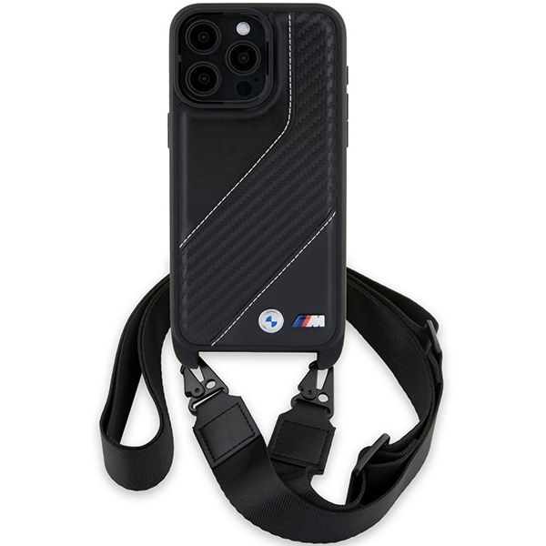 BMW - Leather M Edition Carbon Stripe & Strap (BMHCP15L23PSCCK) - iPhone 15 Pro - Black