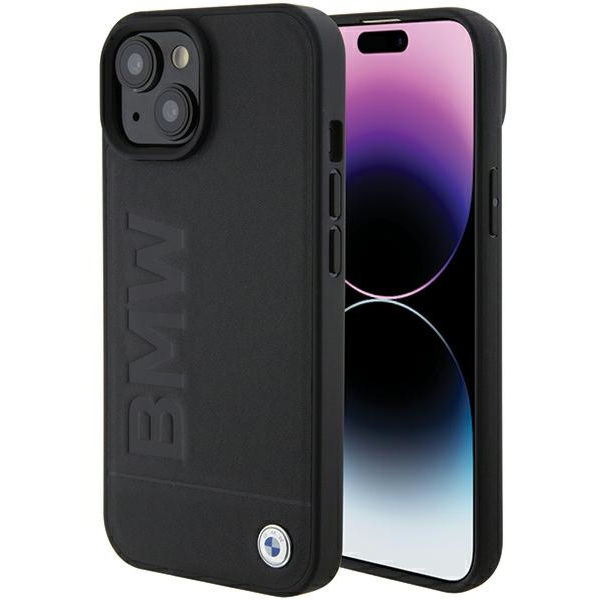 BMW - Natural Leather Hot Stamp (BMHCP15SSLLBK) - iPhone 15 - Black