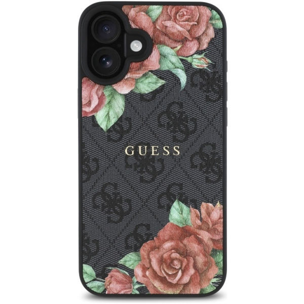 Guess - Hardcase 4G Flower Print MagSafe (GUHMP16SP4ROPEMCK) - iPhone 16 - Black