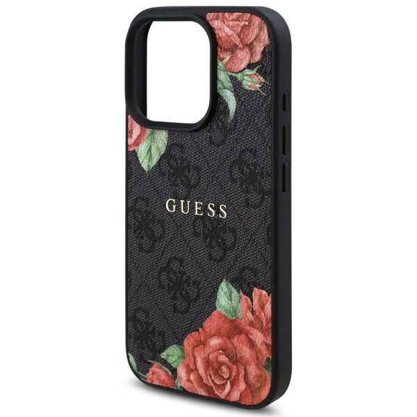 Guess - Hardcase 4G Flower Print MagSafe (GUHMP16LP4ROPEMCK) - iPhone 16 Pro - Black