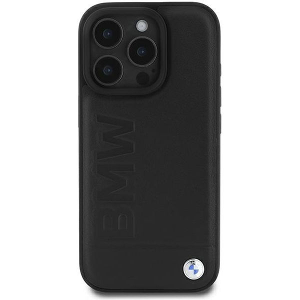 BMW - Natural Leather Hot Stamp (BMHCP16LSLLBK) - iPhone 16 Pro - Black