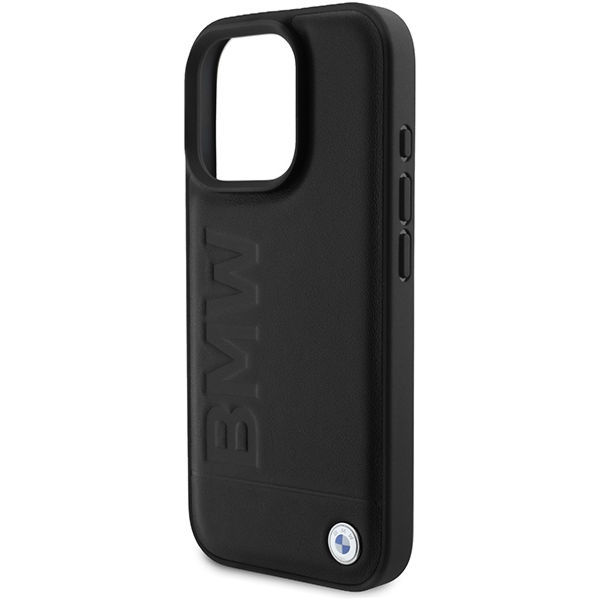 BMW - Natural Leather Hot Stamp (BMHCP16LSLLBK) - iPhone 16 Pro - Black