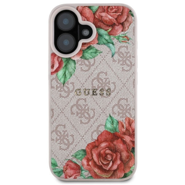 Guess - Hardcase 4G Flower Print MagSafe (GUHMP16SP4ROPEMCP) - iPhone 16 - Pink