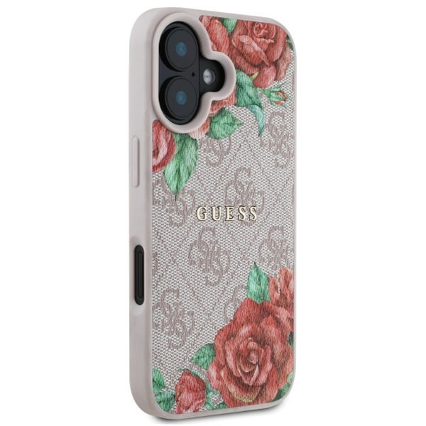Guess - Hardcase 4G Flower Print MagSafe (GUHMP16SP4ROPEMCP) - iPhone 16 - Pink