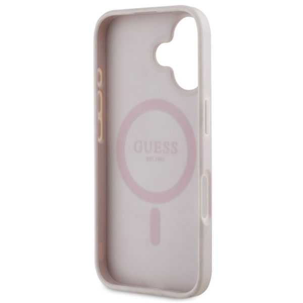 Guess - Hardcase 4G Flower Print MagSafe (GUHMP16SP4ROPEMCP) - iPhone 16 - Pink