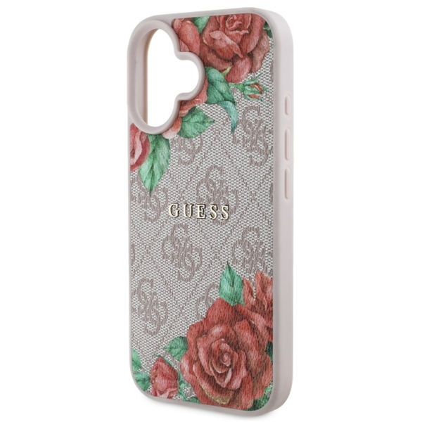 Guess - Hardcase 4G Flower Print MagSafe (GUHMP16SP4ROPEMCP) - iPhone 16 - Pink