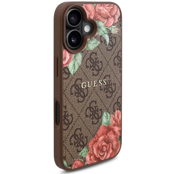 Guess - Hardcase 4G Flower Print MagSafe (GUHMP16SP4ROPEMCW) - iPhone 16 - Brown