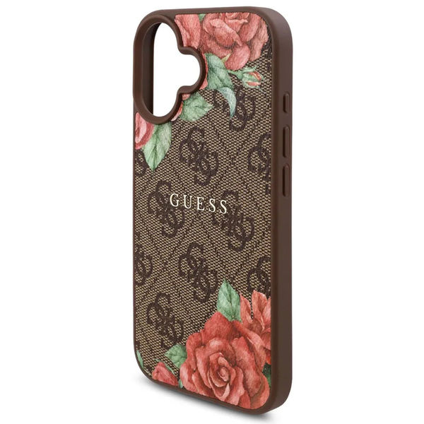 Guess - Hardcase 4G Flower Print MagSafe (GUHMP16SP4ROPEMCW) - iPhone 16 - Brown