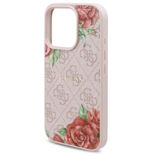 Guess - Hardcase 4G Flower Print MagSafe (GUHMP16LP4ROPEMCP) - iPhone 16 Pro - Pink
