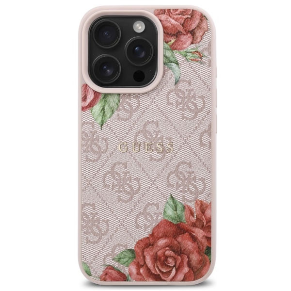 Guess - Hardcase 4G Flower Print MagSafe (GUHMP16XP4ROPEMCP) - iPhone 16 Pro Max - Pink