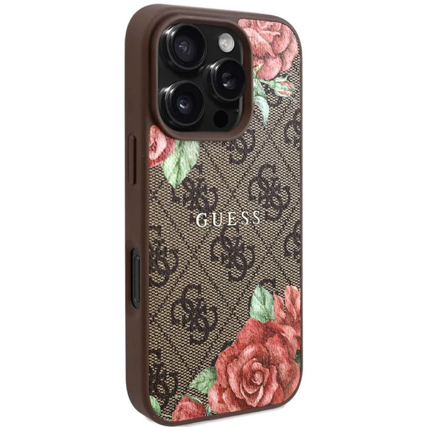 Guess - Hardcase 4G Flower Print MagSafe (GUHMP16XP4ROPEMCW) - iPhone 16 Pro Max - Brown