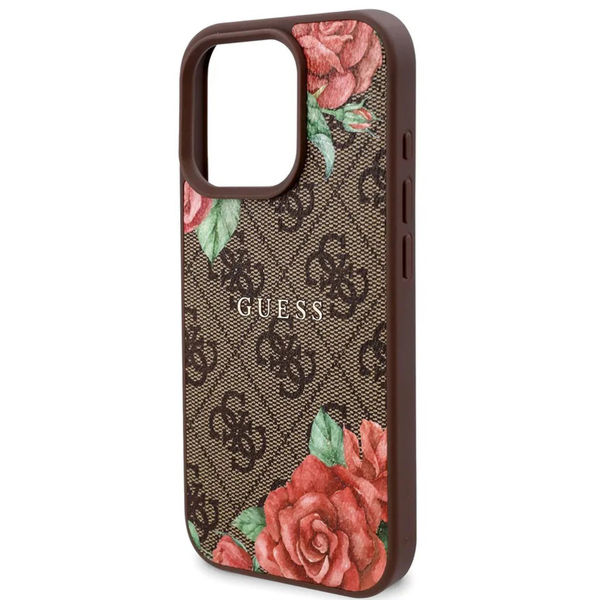 Guess - Hardcase 4G Flower Print MagSafe (GUHMP16XP4ROPEMCW) - iPhone 16 Pro Max - Brown